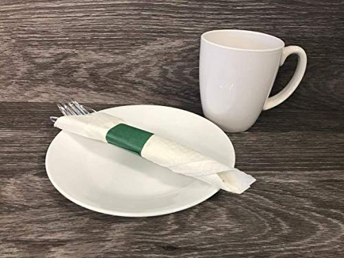 Raise Products Napkin Bands for Cloth Napkins with Self-Adhesive Safety Glue and Bond Paper Construction | Wedding, Birthday, Family Holiday Party, or Picnic (6 x 1.5) (Hunter Green, Pack of 2,000)