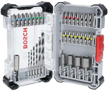 Bosch Juego de 35 brocas de destornillador extraduras y brocas metálicas HSS, 35 piezas (197 x 110,5 mm, accesorios profesionales, destornilladores y taladros)