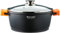 WECOOK! Ecochef Titanio Casseruola Alta, Induzione, Coperchio di Vetro 28cm, Antiaderente QUANTANIUM Ecologico senza PFOA, Alluminio Fuso 5mm Spessore, Maniglie in Silicone, Vitroceramica, Forno