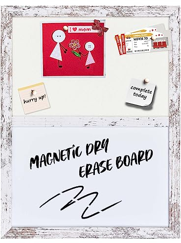 Umtiti 2 in 1 Whiteboard Magnettafel und Pinnwand Filz mit Holzrahmen für Büro, Schreibtisch, Schule, Schlafsaalraum, Küche, Kindraum.WH+WH-3343,DE