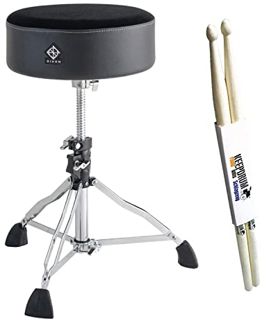 Dixon PSN11ST Schlagzeug-Hocker Drumhocker Rundsitz + keepdrum Drumsticks