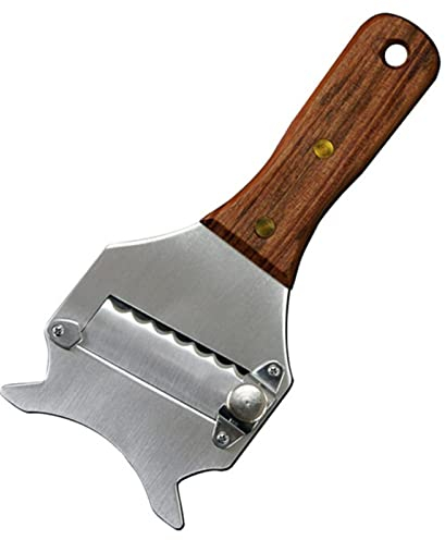 ALEOHALTER Professional Truffle Slicer, Multifunction Truffles Grater Stainless Steel Cheese Truffle Cutter with Wooden Handle, Vegetable Slicer(silver)