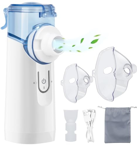 Cinlinso Inhalationsgerät, Inhalator für Kinder und Erwachsene, Wiederaufladbar Tragbar Inhaliergeräte, Einstellbarer Sprühnebel, Geräuscharmes, Selbstreinigend, Ideal für zu Hause oder auf Reise
