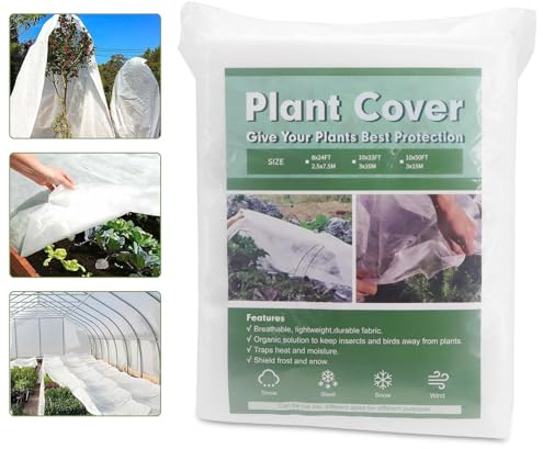 Yuhtech 3x15M Plant Frost Protection Fleece, 30gsm Horticultural Fleece, Non-Woven Fabric Garden Winter Fleece Frost Covers Blanket, Cover From Birds and Insects