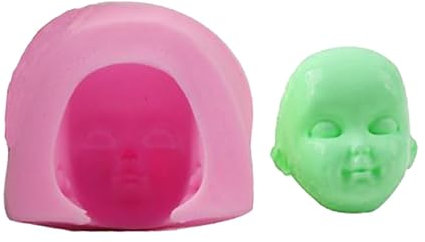 della testa per kit bambole per bambini, requisito artigianale fai-da-te per principianti | di silicone per il viso umano, realistica per la testa del bambino per creazioni fatte di