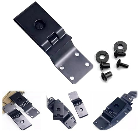 Harewtwy Fodero per Coltello con Clip da Cintura, Clip da Cintura In Metallo e Pelle, Clip Universale In Metallo per Cintura, per Fodero per Coltello, Fabbricazione di Foderi In Pelle