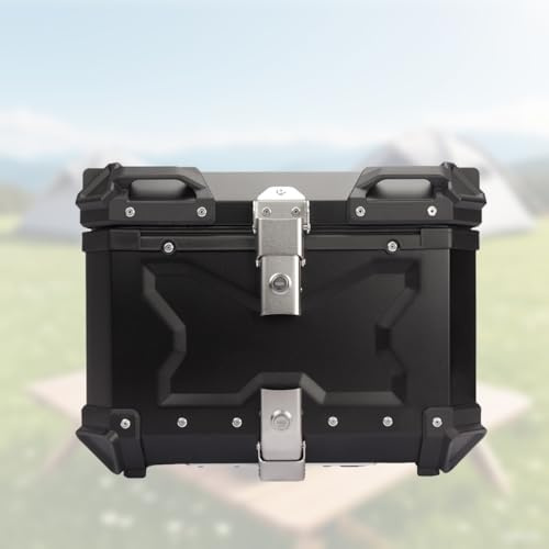 Bauletto Per Moto Incluso Schienale 36L 45L 55L 65L 80L 100L Bauletto Per Litri Bauletto Posteriore Per Moto Resistente All'acqua In Lega Di Alluminio Con Serratura Di Sicurezza(Nero,36L)