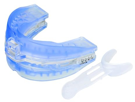 Orthese Anti-Ronflement Silicone RÉGLABLE - Gouttière Anti-Ronflement & Bruxisme - Efficace Hommes/Femmes - Puissant, Adaptable, Sécurité Dentaire (Bleu A06)