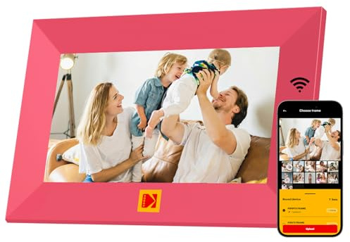 KODAK Marco de Fotos Digital 7 Pulgadas, WiFi Marco Digital de Fotos, 32 GB Memoria, Pantalla Táctil IPS HD, Rotación Automática, Marco Electrónico Inteligente Comparte Fotos y Vídeos al Instante