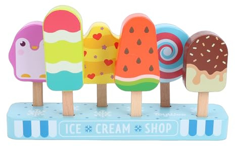 Generic Jouets de Crème Glacée en Bois, Support de Crème Glacée Réaliste, Ensemble de Jeu éducatif pour Enfants de Plus de 3 Ans | Matériau en Bois de Hêtre