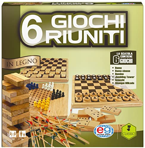 Editrice Giochi 6037248 - Classic Games 6 Giochi Riuniti in Legno