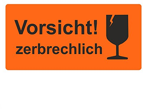 Warnetiketten/Versandetiketten Vorsicht zerbrechlich! auf Rolle - 100 x 50 mm - 500 Stück