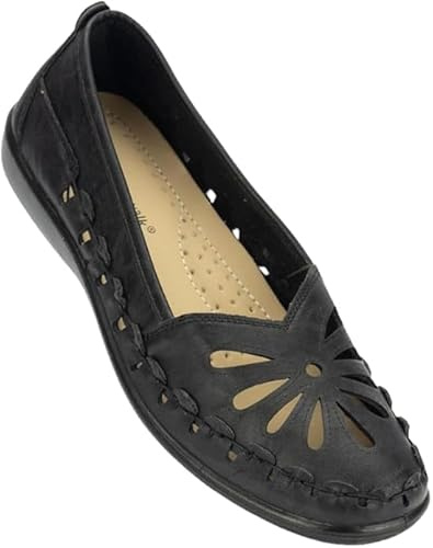 Kassidy Punch Detail Casual Shoe (6, Black)
