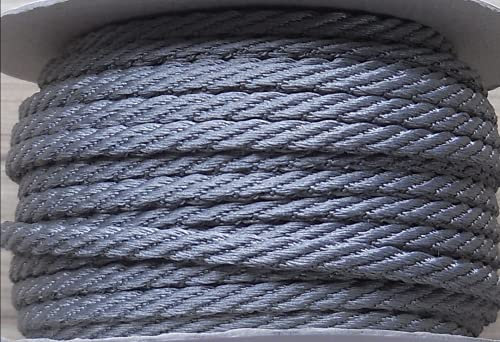 Smokey Grey 5mm Berisfords Barley Twist Rope - 4 metres