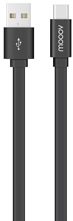 Mooov 732057 Cavo Piatto USB Tipo C, 1 M, Nero