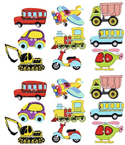 EXCEART Holzknöpfe 50 Stück Transport Thema Auto Und Flugzeug Motiv Bastelknöpfe Für Diy Nähen Und Dekoration