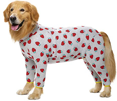 Cotton Medium Large Dog Onesie Surgery Recovery Suit for Medium Large Bodysuit Dogs Pajamas Pjs,Full Covered Dog Recovery Suit After Surgery,Long Sleeved with Zipper On Back