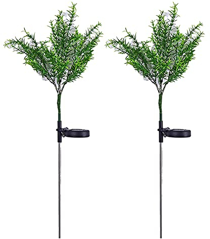 FAMKIT 2 Stück Outdoor Weihnachten Gras Solar Lampe Dekorative Lichter Solar Pfahl Lichter Hof Dekoration
