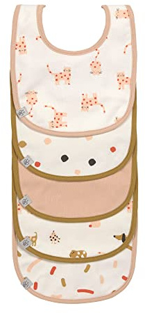 Lässig Bébé Bibs Ensemble (5 pcs) Fermeture autoagrippante Coton imperméable/Value Pack Bib Little Mateys Spicy Orange