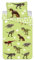 Bettwäsche Dinosaurier-Motiv 135x200 80x80 - Kinder-Bettwäsche-Set, Kinderbettwäsche mit Dino-Motiv Baumwolle