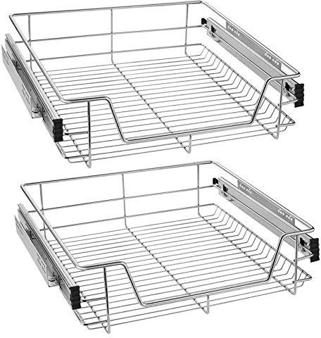 HENGMEI 4 cassetti telescopici da cucina, 60 cm, estraibili, per cassetti da cucina, organizer da cucina, cassetto estraibile per camera da letto, portata 20 kg