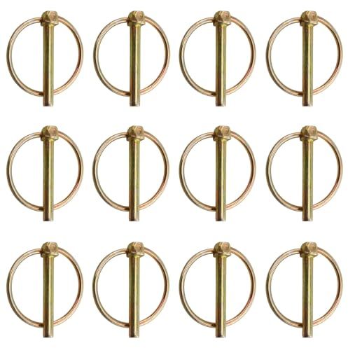Klappstecker Klappsplinte, 12 Stück Klappstecker, Klappsplinten für Anhänger, M4.5 Klappsplinte, Runde Klappstecker Sicherungsstift, Anhängerstifte Sortimentskit, für Traktoren, Anhänger, Lastwagen