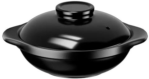 Casseruola in Ceramica, pentola di Terracotta con Coperchio, pentola di Terracotta per Cucinare cibi deliziosi, casseruole Basse per brasare