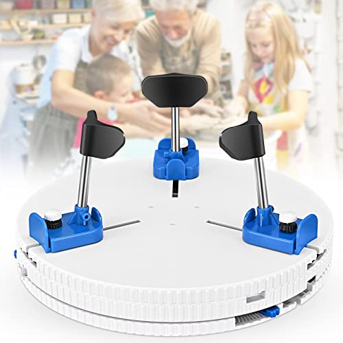 Jradse Strumento per Rifinire la Ceramica, Morsetto Centratore Regolabile per Ceramica per Tornio da Vasaio con 3 Supporti Trova Automaticamente il Centro per la Rifinitura e Riparazione dell'Argilla