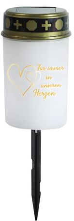 Luces de tumbas LED – Linterna de jardín – Decoraciones luminosas LED sobre estaca para luz conmemorativa de tumba, jardín, cementerio, callejón y patio trasero