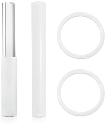 UPCEED 4 Pcs Singing Bowl Mallet And Silicone O Ring Set,Include 2 Acrylic Rubber Mallet Striker,2 Silicone Cushion for Playing Quartz Crystal Singing Bowls(White)