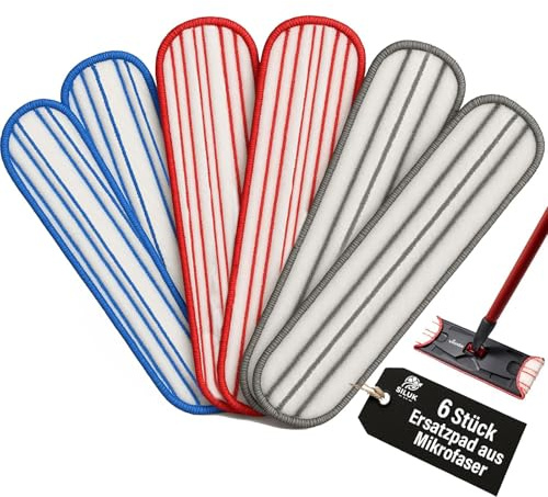 6X Premium Mikrofaser Wischpads kompatibel mit Vileda H2Pro Bodenwischer – Hochwertige Ersatzbezüge, waschbar & langlebig, Starke Reinigungsleistung, für alle Böden geeignet