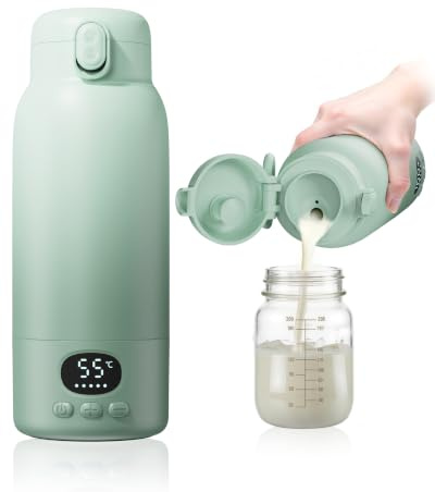 Portable Bottle Warmer for Travel, Fast Heating for Breast Milk and Water, Portable Baby Bottle Maker for Formula Feeds, 500ml Capacity to Meet All-Day Needs and Night Feeds