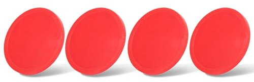 Haofy Air Hockey Puckar Plast Ersättningsset 4 Pack 75 Mm Röda Bord Hockey Puckar Lätta Speltillbehör för Hemmabord Spelrum Barn och Vuxna