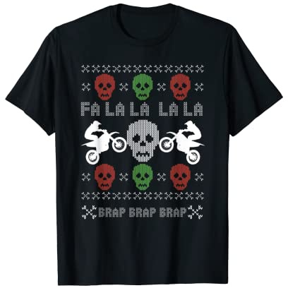 Skull Un Noël affreux Motocross Moto Dirt Bike Cadeau T-Shirt