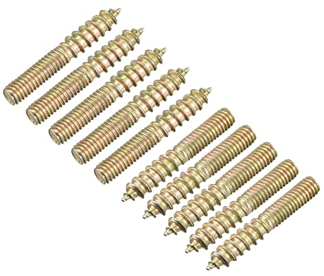 sourcing map M4x25mm Suspensión Pernos, 24uds Doble Extremo Rosca Espiga Tornillos para Madera Muebles Conexión