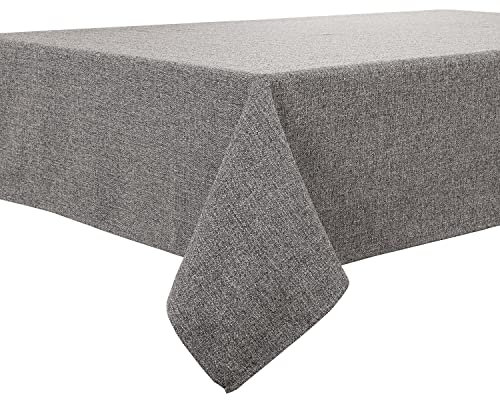 BALCONY & FALCON Eckig Wasserdicht Tischdecke Leinenoptik abwaschbar Tischtuch Leinen Tischläufer Tischwäsche Eckig, 140 × 180 cm, Grau