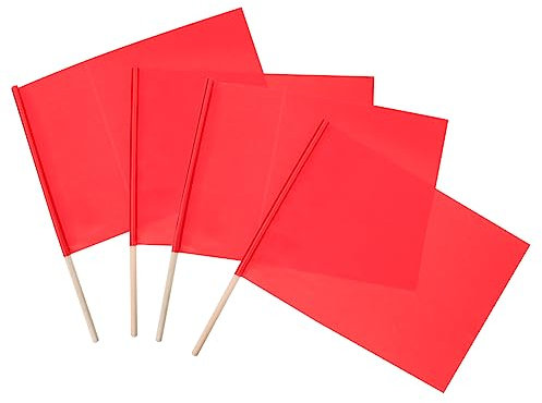 Toddmomy 4 Stück Schiedsrichterfahne Flaggen Erobere Die Flagge Spiel Schiedsrichter Flagge Fußball-straffahne Flagge des Wettkampfschiedsrichters Handzeichenflagge Holz Sport Eckfahne Kind