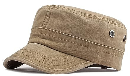 Cicilin Cappellino militare piatto berretto vintage da uomo lavato esercito cappelli cotone all'aperto per uomini donne, Caffè chiaro, Taglia unica