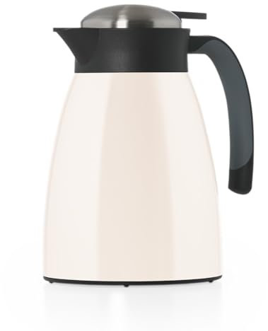Blumtal Jarra termica 1 litro - Jarra Termo sin BPA con Sistema de Cierre Quick Tip - Jarra Cafe y té a Prueba de Fugas para un Aislamiento Duradero - Termo Cafe Grande 1l - Gris/Blanco