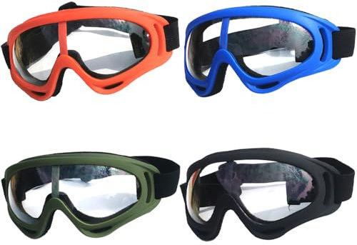 Puedno 4 Stück Schutzbrille Kinder Motorradbrille Winddicht Schutzb Augenschutzbrille Verstellbar Fahrradbrille für Labor Radfahren Skifahren Outdoor
