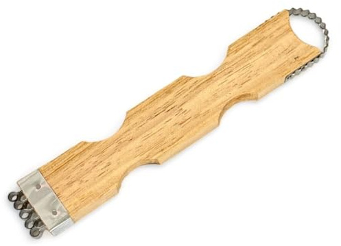 UNCLEJUM Thai Traditional Coconut Grater, Portable Hand Held Kitchen Scraper and Shredder for Coconut Meat, medium, Wood, ujcsp001