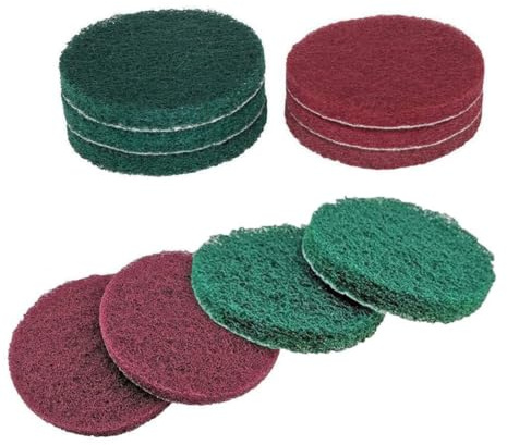 SHUOHONG 8 stycken slipsvamp, slipfleece-skivor för excenterslipar, polerskivor 125 mm för metall inkl. rostfritt stål, sten, trä, plast etc. (grön, röd)