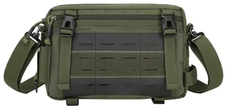 MiOYOOW Zaino Tattico a Tracolla, Borsa da Messaggero Molle Impermeabile con Più Tasche, Marsupio Borse Militare per Pesca, Arrampicata, Ciclismo, Escursionismo, Caccia