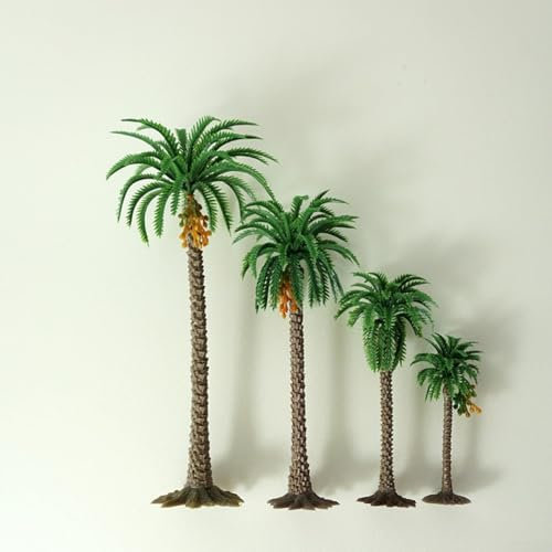 Los árboles de plástico modelo de palma de coco mejoran tus dioramas y modelos de construcción con vegetación realista (altura = 9 cm)