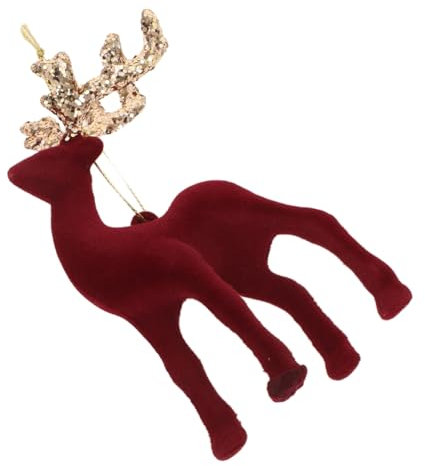 Toddmomy Weihnachts-Rentier Figur Im Vintage-Stil Lebensechte Deko-Statue Aus Plüsch Glitzernder Elch- Für Weihnachtsbaum Festliche Dekoration Charmante Fotorequisiten Für Winterfeiern