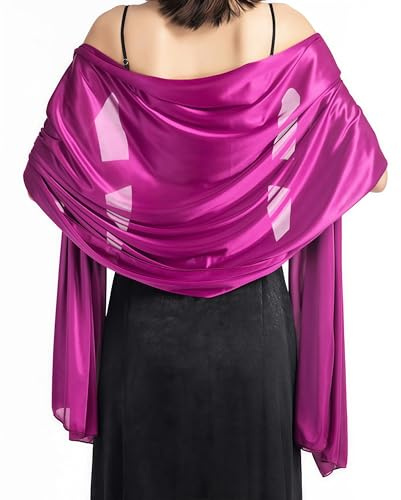 Bufanda Mujer Chales y envolturas Pañuelo Seda Mantón Moda Chal Estolas Silk Scarf Women Orange Shawl Stain Neckerchief Head Wrap Thin Beach Scarf Vintage Bridal Shawl Chiffon (morado)