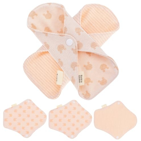 SOPOTUTU 5 Pack Reusable Sanitary Pads Organic Cotton Washable Menstrual Pads for Women Breathable Cloth Period Towel Foldable Portable Design for Travel and Puerperal Use