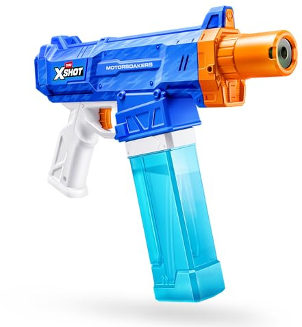 XSHOT Water Turbo Stream Motor Soaker by ZURU: Blaster d'acqua motorizzato, riempimento rapido, canna LED, getto 9m. Giocattolo estivo per bambini 5+ divertimento all'aperto.
