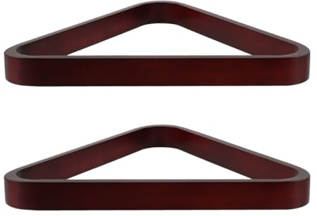 Alasum Triangle de Billard en Bois Massif 572 MM Cadre Triangulaire Rouge Foncé 2 Pièces Râtelier à Boules pour Billard Américain 9-Ball Accessoire Professionnel pour Positionnement