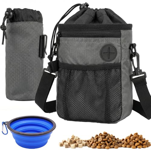 PmakeEorT Dog Treat Pouch with Detachable Bag, Multi-Pockets Dog Walking Bag for Training, 3-in-1 Wearing Treat Bag for Puppy Training, Dog Gifts